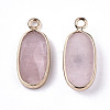 Natural Rose Quartz Pendants G-N326-45D-2