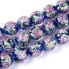 Handmade Foil Glass Beads Strands FOIL-N033-04B-1