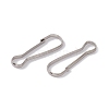 304 Stainless Steel Push Gate Snap Keychain Clasp Findings STAS-G291-05P-2