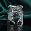 Hexagon Natural Obsidian Dangle Earrings EJEW-K298-01P-08-3