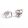 Tarnish Resistant Heart 304 Stainless Steel Ear Studs EJEW-F0075-051P-1