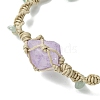 Dyed Natural Quartz Crystal & Green Aventurine Chips Braided Bead Bracelet BJEW-TA00351-3