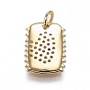 Eco-Friendly Brass Micro Pave Clear Cubic Zirconia Pendants ZIRC-H106-20-3