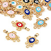 12Pcs 6 Colors Alloy Enamel Connector Rhinestone Settings FIND-TA0004-85-3