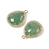 Natural Green Strawberry Quartz Faceted Teardrop Pendants G-I382-01G-07-2