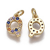 Brass Micro Pave Cubic Zirconia Charms X-ZIRC-L070-38Q-G-2