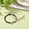 Natural Howlite & Dyed & Heated Black Agate Beaded Bracelets Sets BJEW-JB09045-2