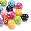 Sports Opaque Acrylic Beads MACR-C043-01-1