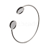 304 Stainless Steel Cuff Blank Bangle Bases with Flat Round Trays STAS-D381-01B-P-1