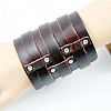 Punk Rock Style Cowhide Leather Bracelets BJEW-O088-02B-2