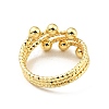 Brass Ball Open Cuff Ring for Women RJEW-E046-12G-2