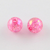 Bubblegum AB Color Transparent Crackle Acrylic Round Beads CACR-R011-20mm-10-1