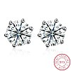 Exquisite 925 Sterling Silver Cubic Zirconia Stud Earrings EJEW-BB20094-1