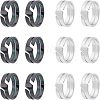 12Pcs 2 Colors 304 Stainless Steel Finger Ring RJEW-UN0001-18-1