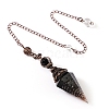 Natural Obsidian & Resin Hexagonal Pointed Dowsing Pendulums PW-WG7D05E-19-1