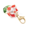 Flower Glass Seed Beaded Pendant Decorations HJEW-MZ00163-5