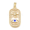 Brass Micro Pave Clear Cubic Zirconia Pendants KK-C263-22G-G-1