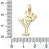 Rack Plating Brass Micro Pave Cubic Zirconia Pendants KK-D535-01Y-RS-3