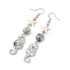 Ocean 304 Stainless Steel Pave Natural Paua Shell Dangle Earrings for Women EJEW-JE07437-3