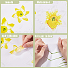 PVC Self-Adhesive Flower Wall Decorative Stickers STIC-WH0002-034-6