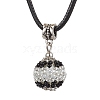 Seed Beads Loom Round Pendant Necklaces NJEW-MZ00060-1