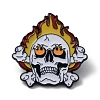 Halloween Alloy Enamel Smoky Skull Brooch Pins JEWB-R021-03C-1