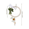 Cotton Rope & Wood Beads Knitting Wind Chime Pendant CF-TAC0001-08-9