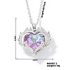 Shiny Gradient Crystal Ocean Heart Pendant Necklace with Full Rhinestone PF5325-2-1