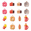 16Pcs 8 Styles Baking Paint Alloy Pendants FIND-TA0009-64-2
