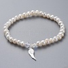 Natural Freshwater Pearl Beads Stretch Bracelets BJEW-JB04863-2