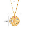 Golden Stainless Steel Micro Pave Cubic Zirconia Pendant Necklaces UF9683-1-2