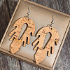 Bohemian Wood & Zinc Alloy Dangle Earrings WG7F193-01-3
