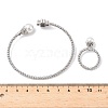 Heart Clover Brass Micro Pave Cubic Zirconia Cuff Bangles & Rings Sets for Women SJEW-R002-02P-02-5