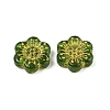 Baking Paint and Golden Metal Enlaced Glass Beads DGLA-T004-09G-2