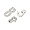 Brass Micro Pave Clear Cubic Zirconia Fold Over Clasps KK-H202-16P-2