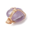 Natural Amethyst Copper Wire Wrapped Pendants PALLOY-JF03309-02-4