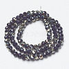 Electroplate Opaque Solid Color Glass Beads Strands EGLA-A034-P4mm-K17-2