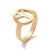 Ion Plating(IP) 201 Stainless Steel Peace Sign Finger Ring RJEW-J051-43G-1