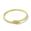 Brass Pave Clear & Green Cubic Zirconia Snake Hinged Bangle for Women BJEW-K246-08G-2