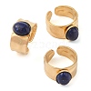 Oval Natural Lapis Lazuli Finger Rings RJEW-Z057-12G-01-4