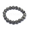 Natural Sesame Jasper/Kiwi Jasper Bead Stretch Bracelets BJEW-K212-B-033-2