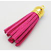 Golden Brass Suede Tassels for Cell Phone Straps Making X-FIND-H004-10G-1