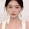 Brass & Imitation Pearl Round Stud Earrings WG00083-01-2