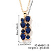 Brass Cubic Zirconia Long Tassel Pendant Necklaces for Fashionable Statement Style DV3387-16-1