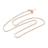 1mm Rack Plating Brass Box Chain Adjustable Slider Necklaces for Women Men MAK-L044-01RG-1