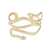 Snake Alloy Cuff Torque Bangles for Women BJEW-K260-01G-2