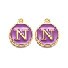 Golden Plated Alloy Enamel Charms ENAM-Q437-12N-1