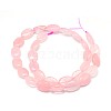 Natural Rose Quartz Flat Oval Bead Strands G-M206-28-2