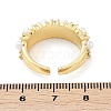 Brass Micro Pave Clear Cubic Zirconia Open Cuff Rings for Women RJEW-R011-07G-5