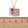 Brass Enamel Book Pendant Necklaces for Women KK-CBAF5B9-01G-12-3